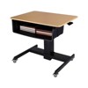 28in Adjustable Mobile School Standing Desk & Book Box Bundle in Wood Grain/Black - Rocelco - 3 of 4