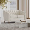55.5" Diamond-Tufted Loveseat with Button-Tufted Back & Armrests, Tub-Shaped Design with Birch Wood Legs - 4 of 4