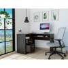 CAVINAS Home Office Desk Morden L-Shaped Corner Computer Desk with Shelf, 2 Drawers and Keyboard Tray for Office - 2 of 4