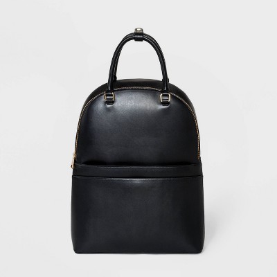 target black leather backpack