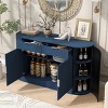 55.1" Modern Buffet Sideboard with Curved Doors, 2 Drawers and Side Shelves, Storage Cabinet for Living Dining Room-3irtyhousy - 2 of 4