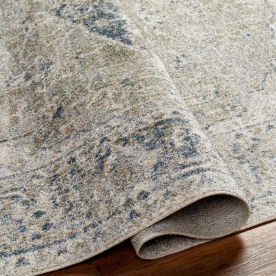 Edmonson Light Sage Washable Synthetic Fur Area Rug 2'3" x 3'9"