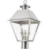 Livex Lighting Wentworth 3 - Light Post Light in  Brushed Nickel - 4 of 4