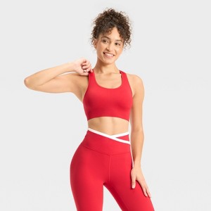 Women's Seamless Medium Support Racerback Sports Bra - All In Motion™ - 1 of 3