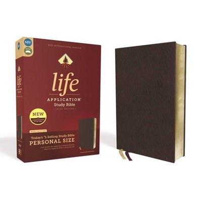 Niv, Life Application Study Bible, Third Edition, Personal Size, Bonded Leather, Burgundy, Red Letter Edition - by  Zondervan (Leather Bound)