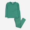 Leveret Kids Two Piece Classic Solid Color Thermal Pajamas - 4 of 4