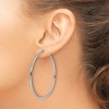 Black Bow Jewelry 2mm Round Hoop Earrings in 14k White Gold, 51mm (2 Inch) - 4 of 4