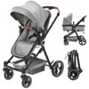 2 in1 Baby Stroller, High Landscape Infant Stroller, Reversible Bassinet Pram Stroller - 2 of 4