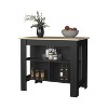 LunaLulinlk Kitchen Island in melamine with open storage, Light pine + black - 3 of 4