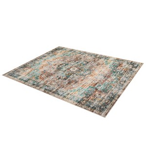 Washable Area Rugs Vintage Distressed Accent Rug with Non-Slip Backing - 1 of 4