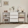 FUFU&GAGA White Wave - Front Storage Cabinet Accent Cabinet Buffet  - 3 - Drawer & 2 - Door Organizer for Bedroom/Living Room - 2 of 4