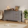 46.5" Fluted Sideboard Buffet Cabinet, Accent Coffee Bar Cabinet with 3 Drawers, Wooden Media Console Table TV Stand, Floor Cupboard Cabinet - 2 of 4