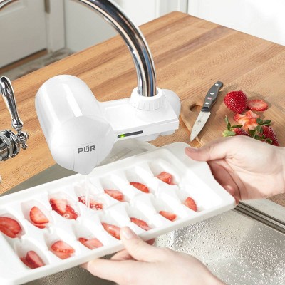 PUR Horizontal White Faucet Mount Water Filtration System