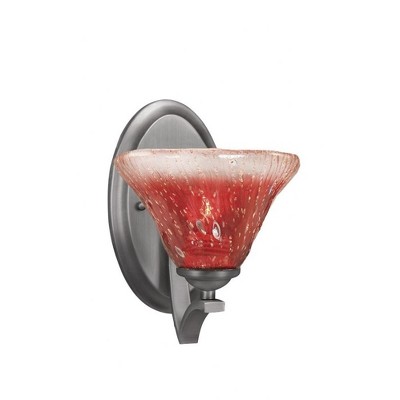 Toltec Lighting Zilo 1 - Light Sconce in  Graphite with 7" Raspberry Crystal Shade