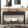 NicBex Console Table 60" Long Rustic Entryway Console Table with Storage Side Table with Two Different Size Drawers and Bottom Shelf - 2 of 4