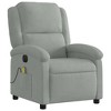 vidaXL Electric Massage Recliner Chair - Light Gray Velvet, 6-Point Vibration, Electric Footrest/Backrest, Side Pocket, Sturdy Frame for Living Room - 4 of 4