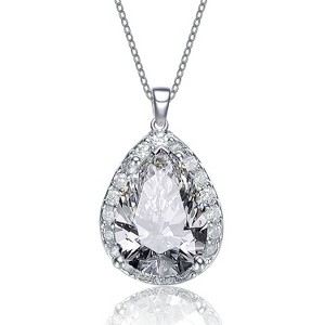 Guili Pear-Shaped Pendant Necklace Highlighting Elegant Colored Cubic Zirconia for a Sophisticated and Eye-Catching Statement Accessory - 1 of 2