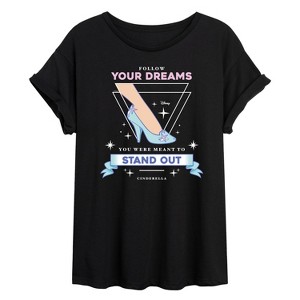 Women's - Disney - Follow Your Dreams & Stand Out Oversized Graphic T-Shirt - 1 of 4