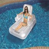Swimline 74" Water Sports Kickback Adjustable Inflatable Swimming Pool Lounger Raft - Blue - 3 of 4