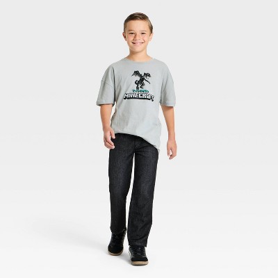 Minecraft Boys' Minecraft Endor Dragon Graphic T-Shirt - Silver M — фото 3