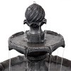 Sunnydaze Outdoor 2-Tier Solar Powered Water Fountain with Battery Backup and Submersible Pump - 35" - Black Earth Finish - image 3 of 4