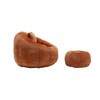 Cesicia Modern Extra Large Round Bean Bag Chair with Footrest, Chenille Fabric Lazy Sofa with Pillow, for Indoor use - 4 of 4