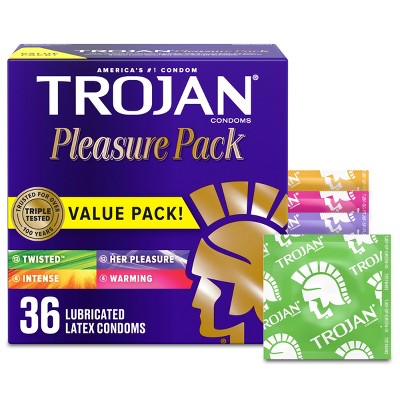 Trojan Pleasure Variety Pack Lubricated Latex Condoms