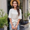 Anna-Kaci Women's Flutter Sleeve Top with Waist Tie and Round  Neckline for Casual Looks - 2 of 4