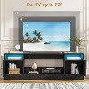 Jojoka Modern TV Stand for TV Up to 75",70''Media Console Table Cabinets With Storage and LED Lights,Black - 4 of 4