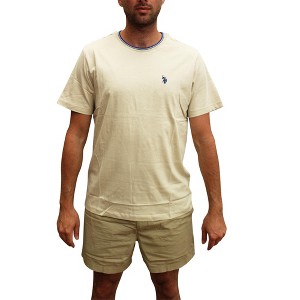 U.S. Polo Assn. Men's Short Sleeve Crew Neck Yarn-Dye Collar Tipped Jersey T-Shirt - 1 of 2