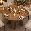 Round Dining Table for 4-6, 47" Wood Kitchen Table with Sturdy Base, Modern Circular Dinner Table, Breakfast Table for Living Room, No Chair - 2 of 4