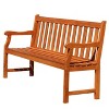 Solhome Reddish Brown Tropical Wood Garden Bench for 3 Seaters - 2 of 4