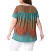 Agnes Orinda Women's Plus Size Tie Dye Short Sleeve Casual Round Neck Pleated Summer Blouse - 4 of 4