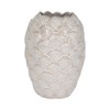 Decorative Contemporary Ceramic Vase with Embossed Scallop Shell Texture, Coastal Modern Accent Decor for Living Room or Bedroom - 13" White - 2 of 4