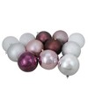 Northlight 12ct Shatterproof 3-Finish Christmas Ball Ornament Set 4" - Pink/Silver - 2 of 2