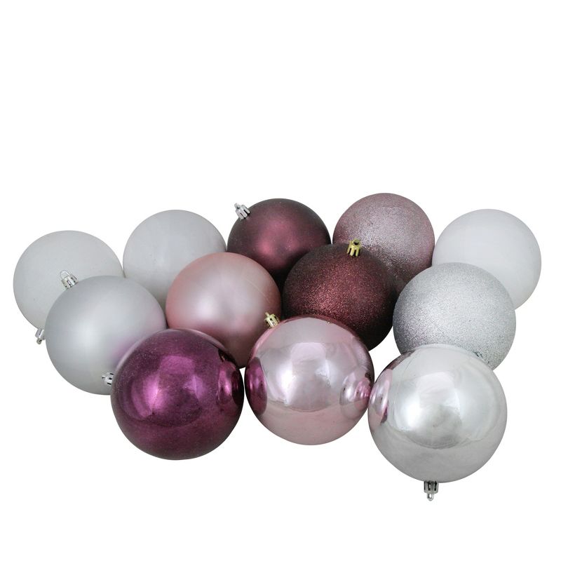 Northlight 32ct Shatterproof 3-Finish Christmas Ball Ornament Set 3.25" - Pink/Silver, 2 of 3