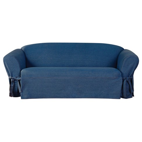 Authentic Denim Sofa Slipcover Indigo - Sure Fit : Target