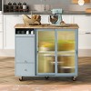 Bella Depot LED Light Kitchen Island Cart with Adjustable Shelf and 2 Drawers - 3 of 4
