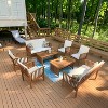 Fortune Candy Indoor/Outdoor Acacia Wood Sofa Set with Cushions, Brown Conversation Furniture - 3 of 4