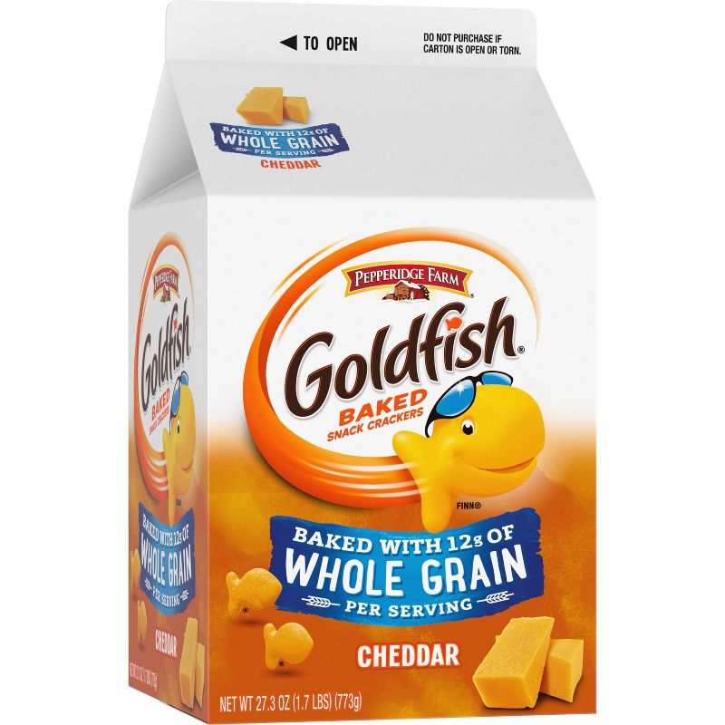 Goldfish Cheddar Crackers Baked with Whole Grain - 27.3oz, 3 of 10