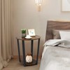 Tangkula 2 PCS 2-Tier Industrial Round End Table Metal Sofa Side Table with Storage Shelf - image 2 of 4