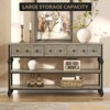 53" Console Sofa Table w/ 3 Drawers,3 Tiers Industrial Wood Entryway Sofa Table w/ Metal Frame, Narrow Long Behind Couch Table,Hallway Table - 4 of 4