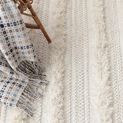 Zhara Handmade Ivory Stripe Indoor/Outdoor Washable Rug