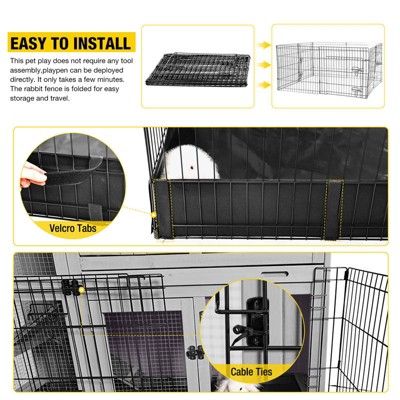 Black Metal Portable Small Pet Playpen with Waterproof Floor