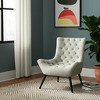 HomeRoots 32" Gray and Black Tufted Boucle Lounge Chair - 2 of 4