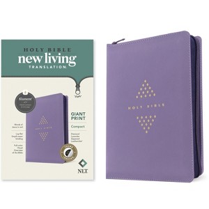 NLT Compact Giant Print Zipper Bible, Filament Enabled (Leatherlike, Diamond Lavender, Indexed, Red Letter) - (Leather Bound) - 1 of 1