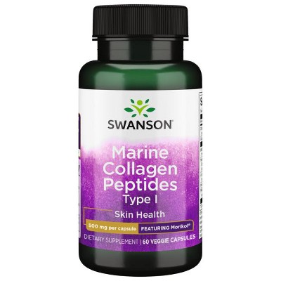 Swanson Marine Collagen Peptides Type I - Featuring Morikol 500 mg 60 Veg Caps.