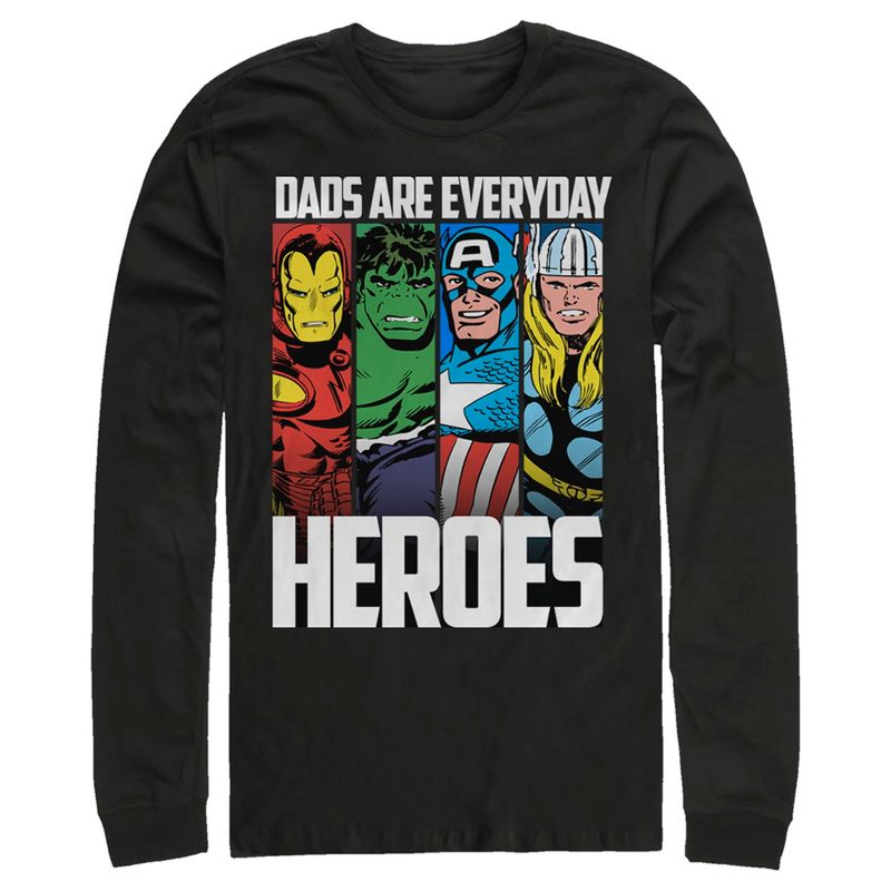 Men's Marvel Dads are Everyday Heroes Long Sleeve Shirt, 1 of 5