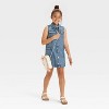 Girls' Sleeveless Denim Dress - Cat & Jack™ Medium Wash - 3 of 3