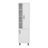 SEVOBAL Bathroom Storage Cabinets 30in Tall Cabinets with Two Doors and Open Shelves for Bathroom, White, 45.67"*22.83"*7.09" - 3 of 4